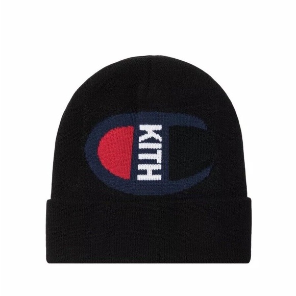 Kith Other - Kith X Champion Black Intarsia Logo Beanie OS